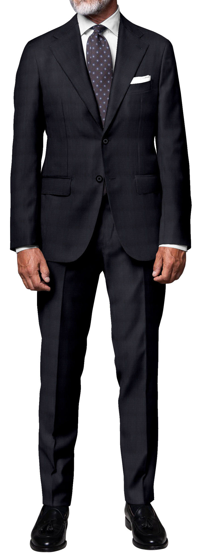 Image of a Grey Worsted Checks Merino Wool Suiting Fabric