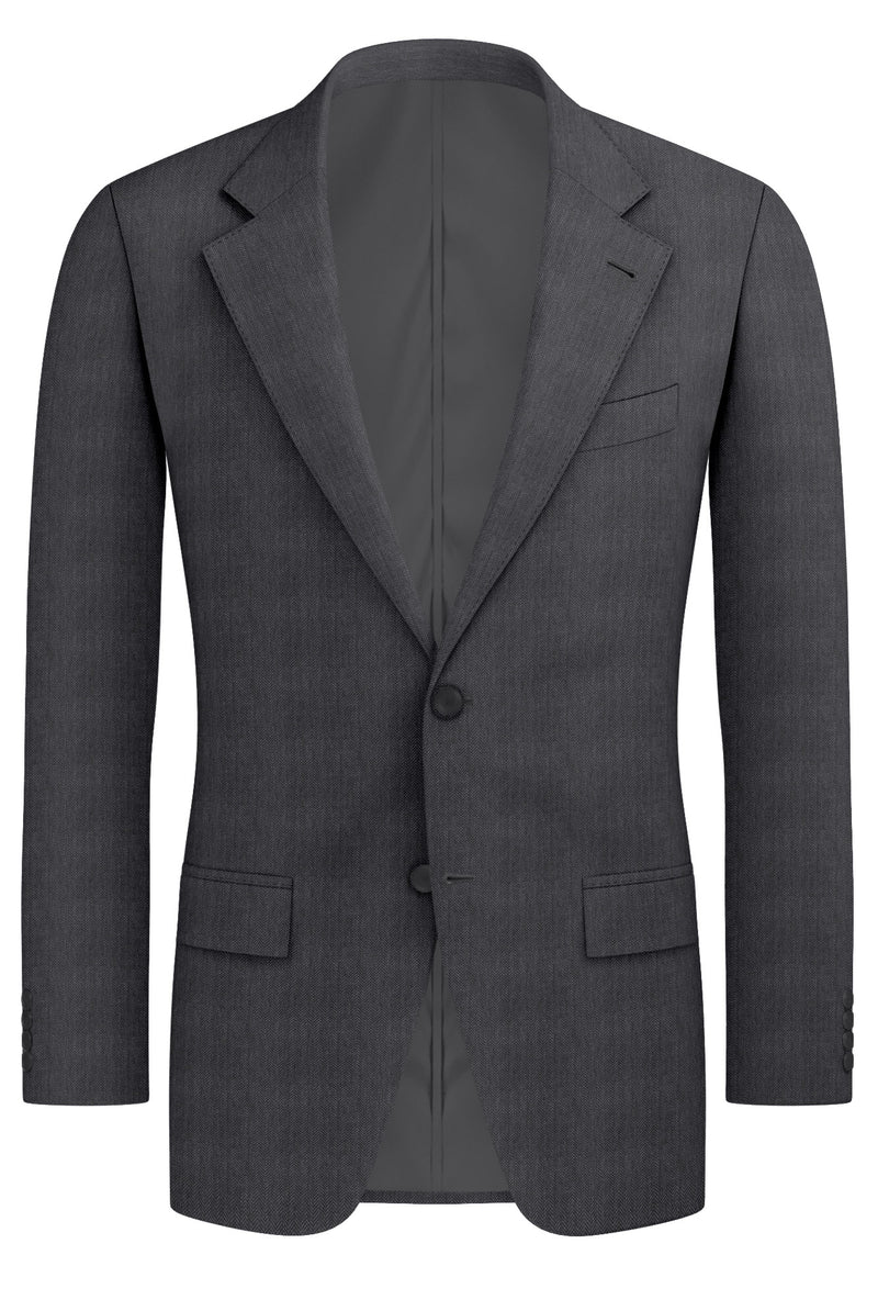 Image of a Grey Worsted Herring Bone Merino Wool Blazers Fabric