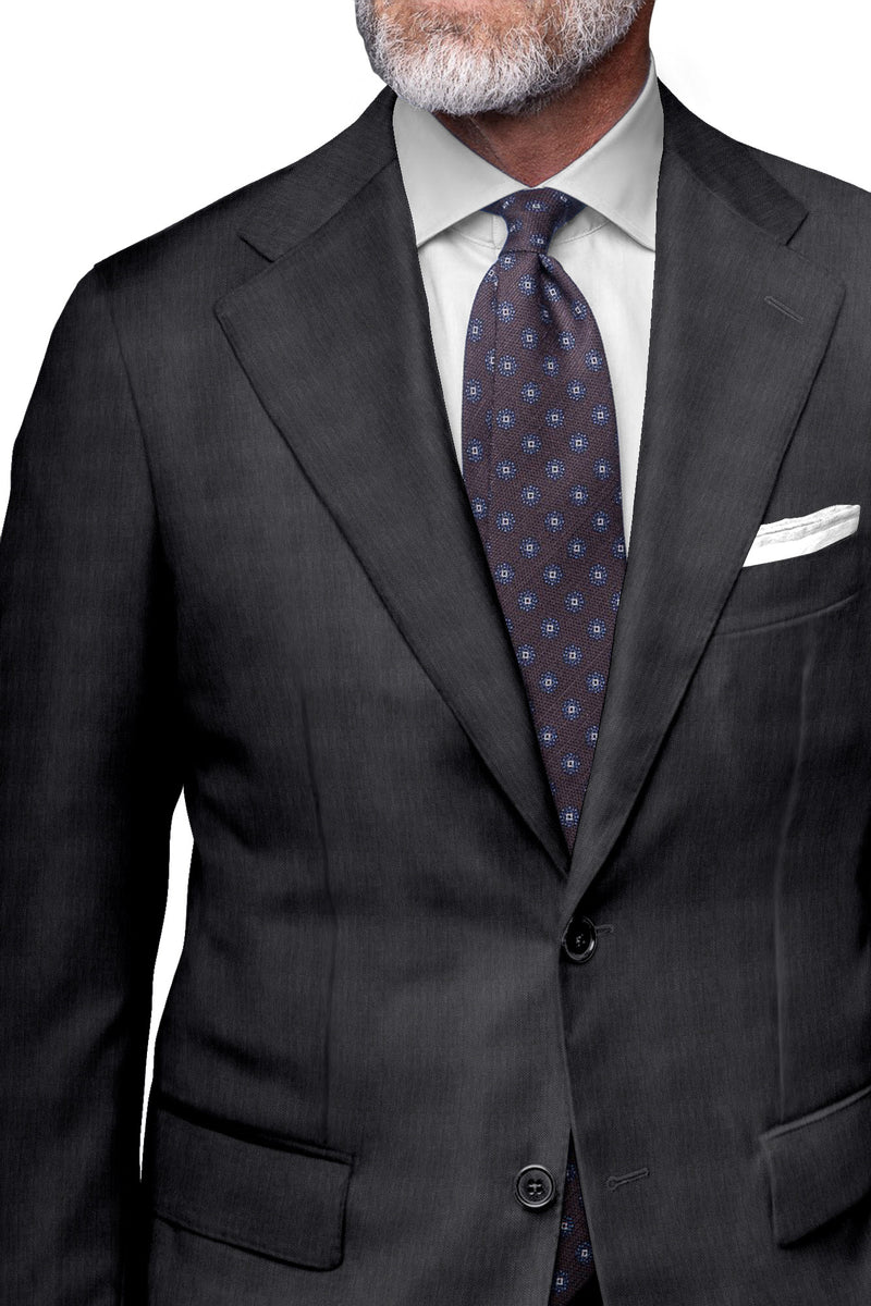 Image of a Grey Worsted Herring Bone Merino Wool Blazers Fabric