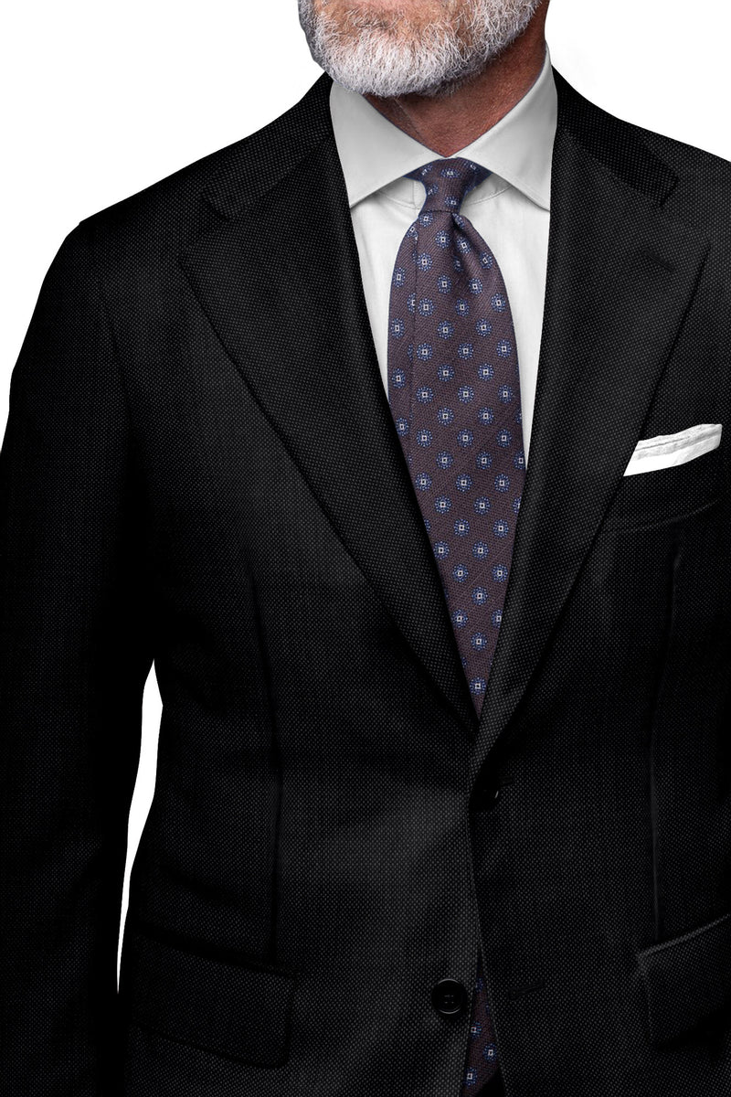 Image of a Grey Worsted Micropattern Merino Wool Blazers Fabric