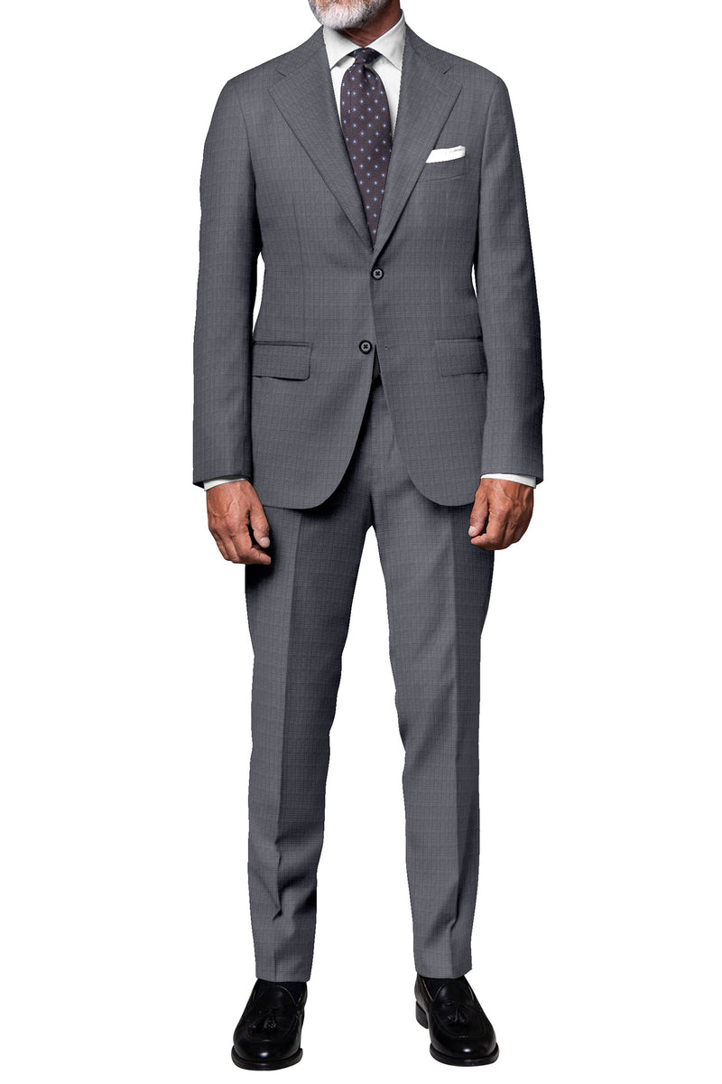 Image of a Grey Worsted Micropattern Merino Wool Blazers Fabric