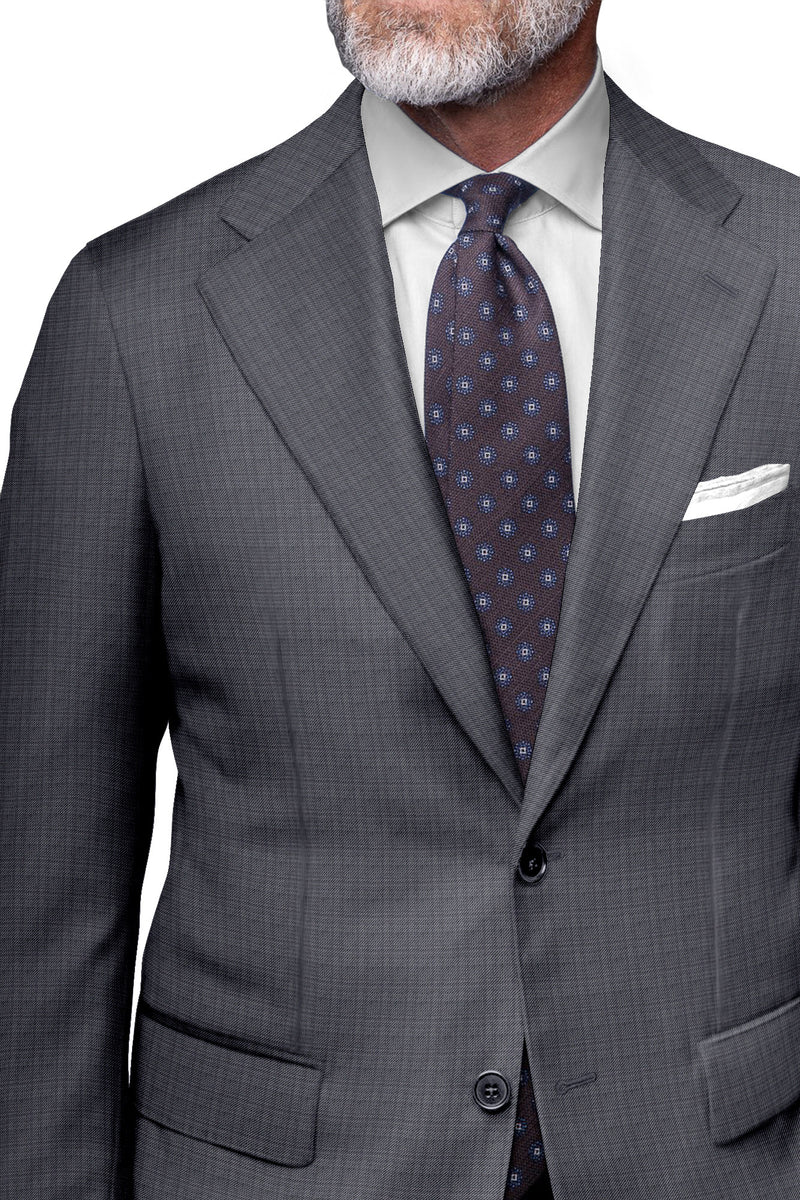 Image of a Grey Worsted Micropattern Merino Wool Blazers Fabric