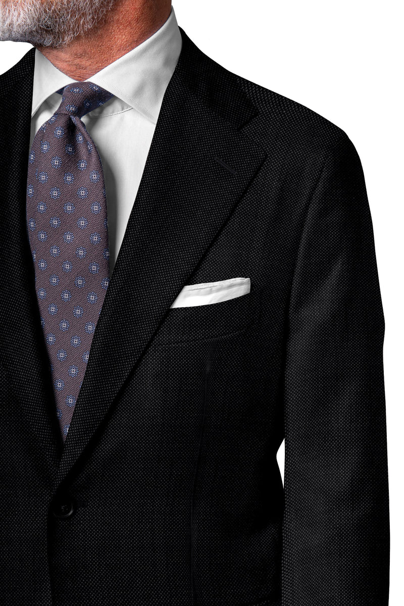 Image of a Grey Worsted Micropattern Merino Wool Suiting Fabric