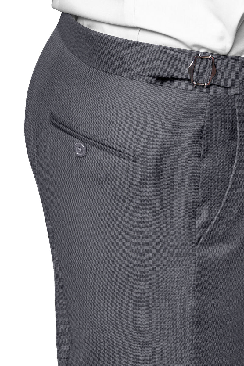 Image of a Grey Worsted Micropattern Merino Wool Suiting Fabric