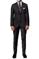 Image of a Grey Worsted Micropattern Merino Wool Suiting Fabric