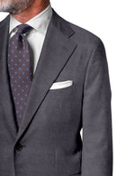 Image of a Grey Worsted Solids Merino Wool Blazers Fabric