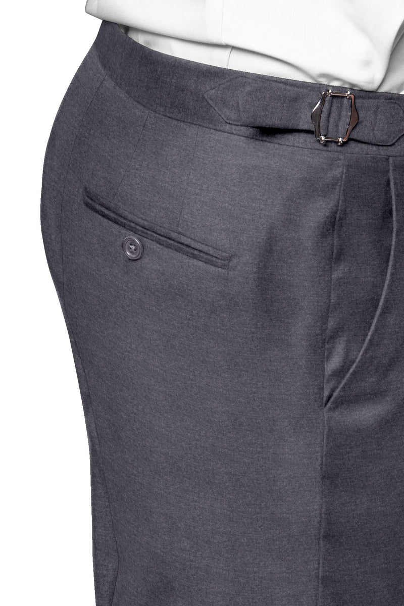 Image of a Grey Worsted Solids Merino Wool Pants Fabric