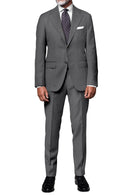 Image of a Grey Worsted Solids Merino Wool Suiting Fabric