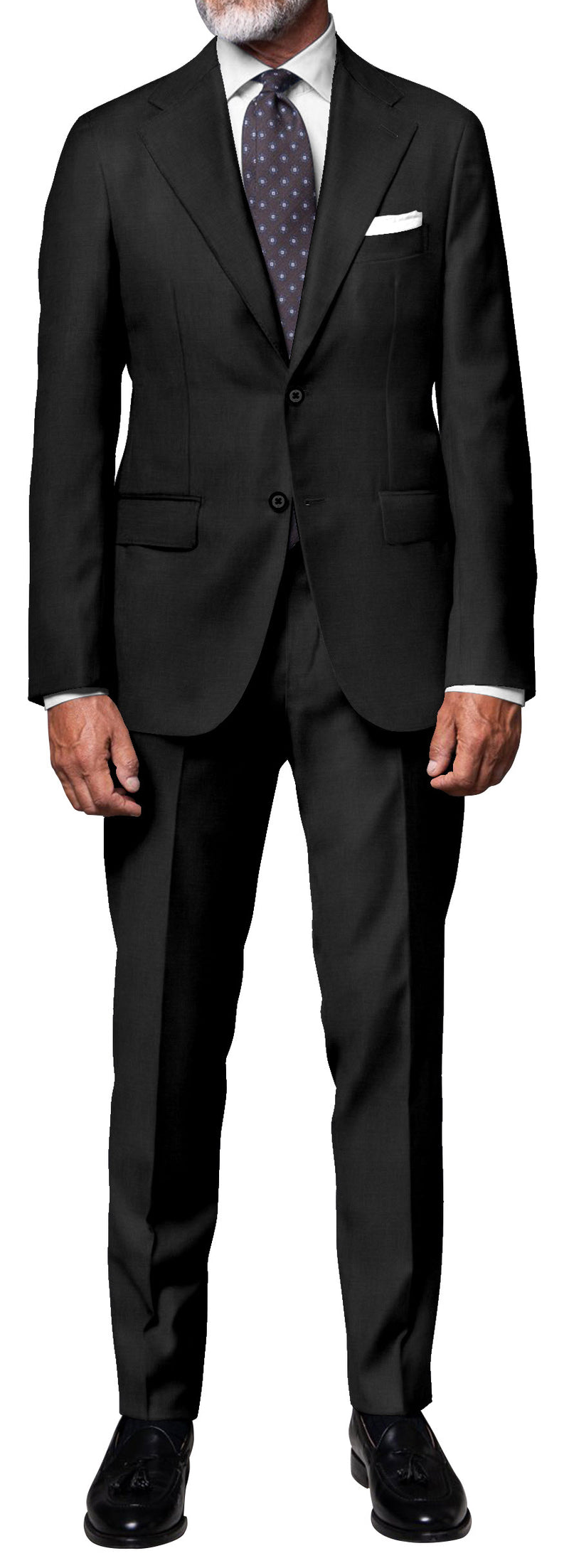 Image of a Grey Worsted Solids Merino Wool Suiting Fabric