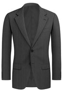 Image of a Grey Worsted Stripes Merino Wool Blazers Fabric