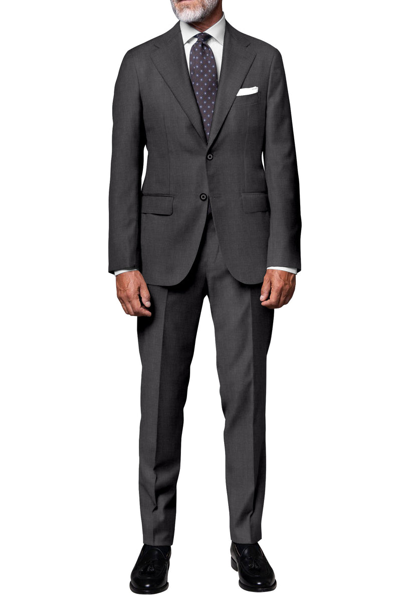 Image of a Grey Worsted Twill Merino Wool Blazers Fabric