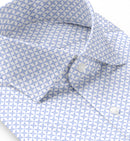 Image of a Lilac & White Satin Prints Giza Cotton Shirting Fabric