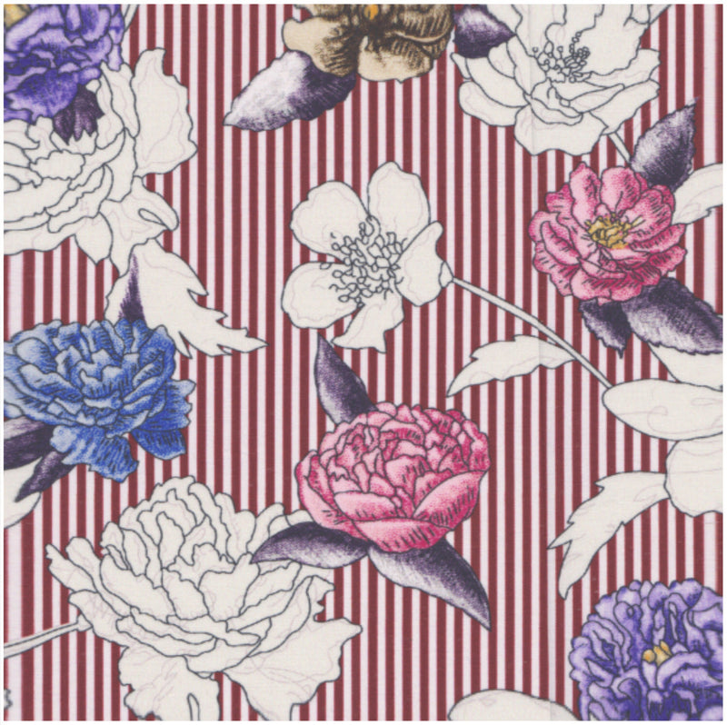 Image of a Maroon & Purple Poplin Prints Giza Cotton Shirting Fabric