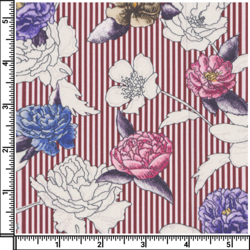 Image of a Maroon & Purple Poplin Prints Giza Cotton Shirting Fabric