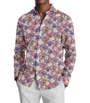 Image of a Maroon & Purple Poplin Prints Giza Cotton Shirting Fabric