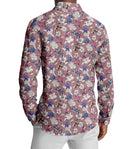 Image of a Maroon & Purple Poplin Prints Giza Cotton Shirting Fabric