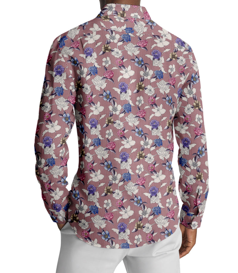 Image of a Maroon & Purple Poplin Prints Giza Cotton Shirting Fabric