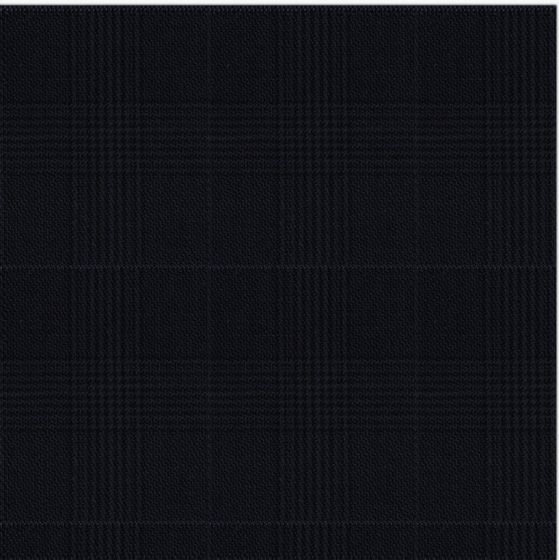 Image of a Mid-Blue & Black Worsted Checks Merino Wool Blazers Fabric