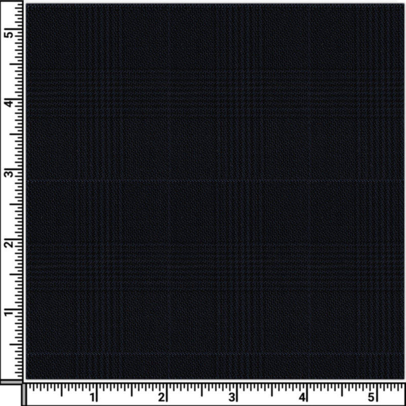 Image of a Mid-Blue & Black Worsted Checks Merino Wool Blazers Fabric