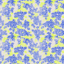Image of a Mid-Blue & Lime End on End Prints Cotton Linen Blend Shirting Fabric