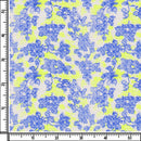 Image of a Mid-Blue & Lime End on End Prints Cotton Linen Blend Shirting Fabric