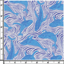 Image of a Mid-Blue & Navy-Blue End on End Prints Cotton Linen Blend Shirting Fabric