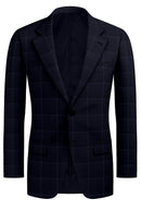 Image of a Mid-Blue & White Worsted Checks Merino Wool Blazers Fabric