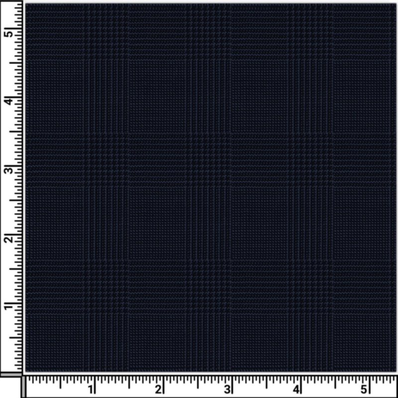 Image of a Mid-Blue & White Worsted Checks Merino Wool Suiting Fabric