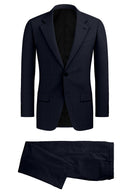 Image of a Mid-Blue & White Worsted Checks Merino Wool Suiting Fabric