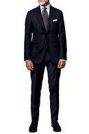 Image of a Mid-Blue & White Worsted Checks Merino Wool Suiting Fabric