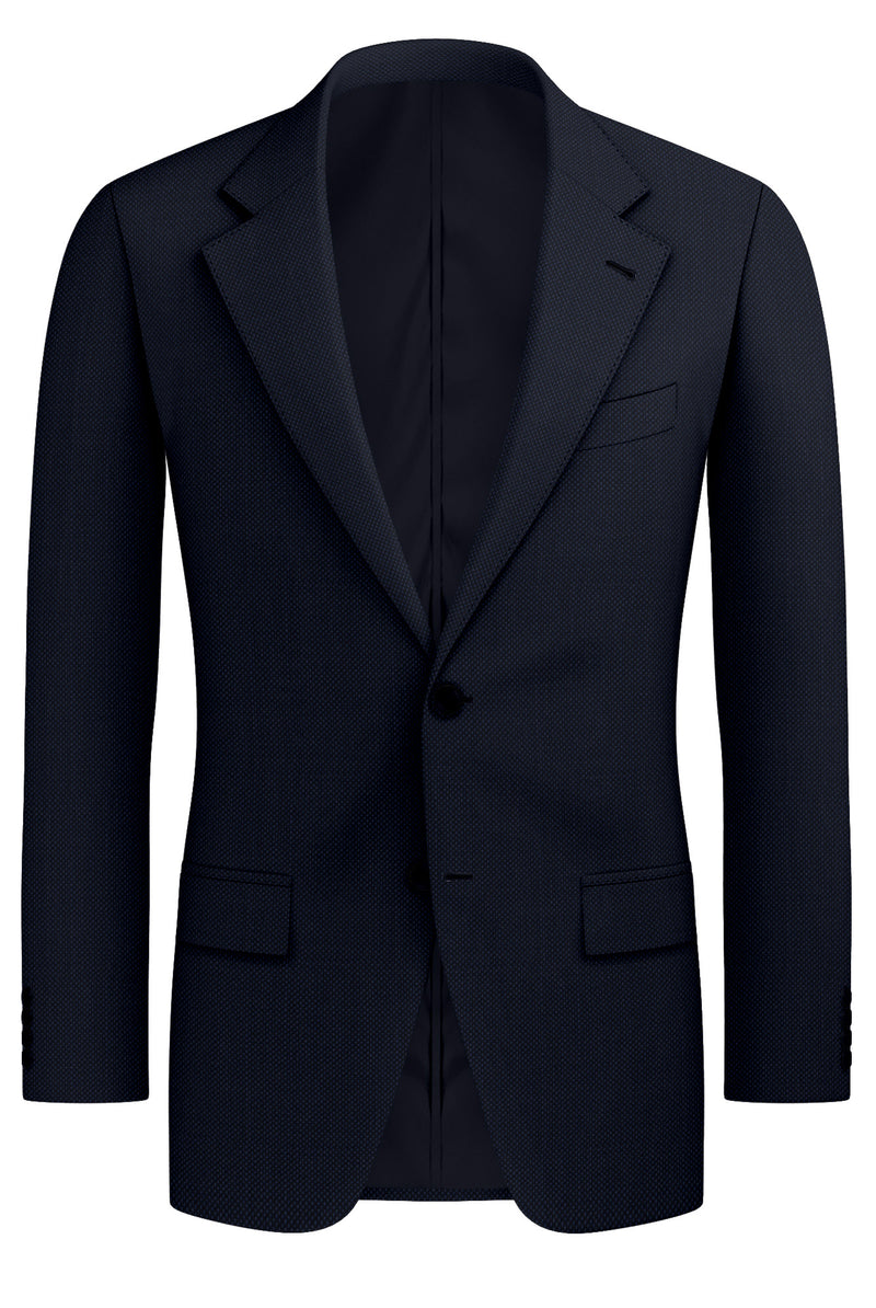 Image of a Mid-Blue Worsted Micropattern Merino Wool Blazers Fabric