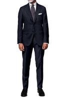 Image of a Mid-Blue Worsted Micropattern Merino Wool Blazers Fabric