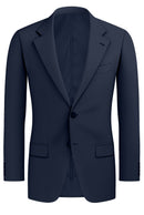 Image of a Mid-Blue Worsted Sharkskin Merino Wool Blazers Fabric