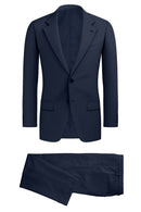 Image of a Mid-Blue Worsted Sharkskin Merino Wool Suiting Fabric