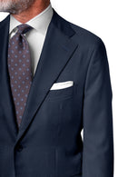 Image of a Mid-Blue Worsted Sharkskin Merino Wool Suiting Fabric