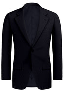 Image of a Midnight-Blue & Black Worsted Micropattern Merino Wool Blazers Fabric