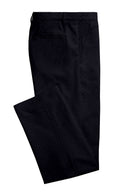 Image of a Midnight-Blue & Black Worsted Micropattern Merino Wool Pants Fabric