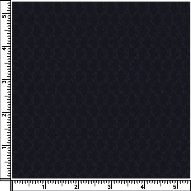 Image of a Midnight-Blue & Black Worsted Micropattern Merino Wool Pants Fabric