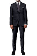 Image of a Midnight-Blue & Navy-Blue Worsted Houndstooth Merino Wool Blazers Fabric
