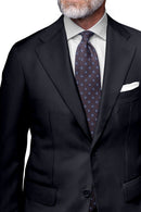 Image of a Midnight-Blue & Navy-Blue Worsted Houndstooth Merino Wool Blazers Fabric