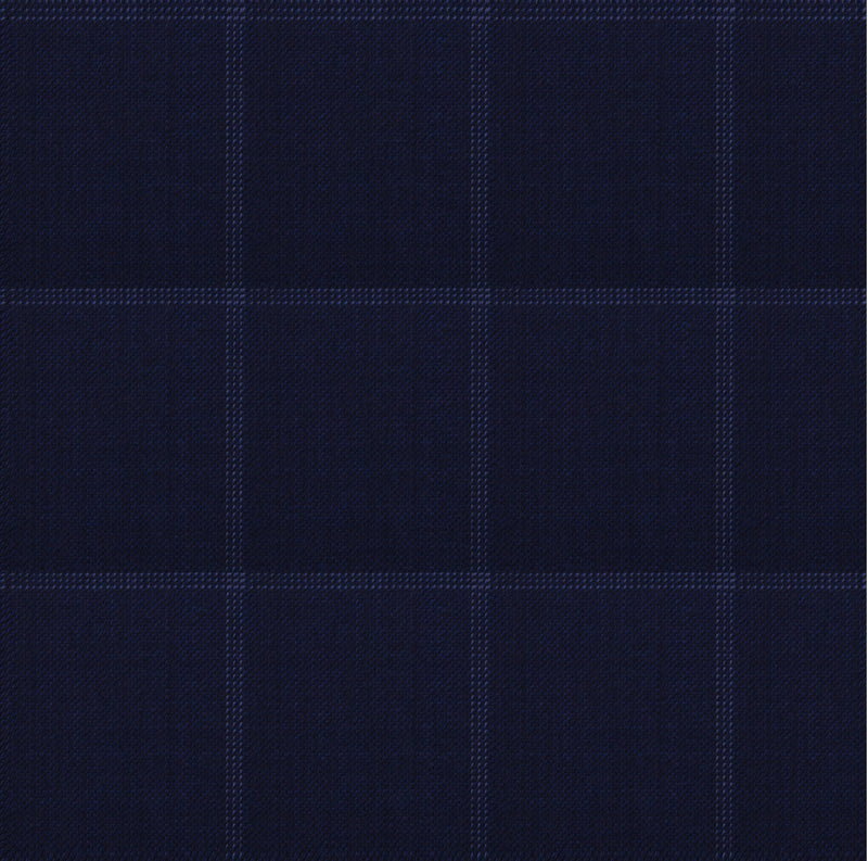 Image of a Midnight-Blue & White Worsted Checks Merino Wool Blazers Fabric