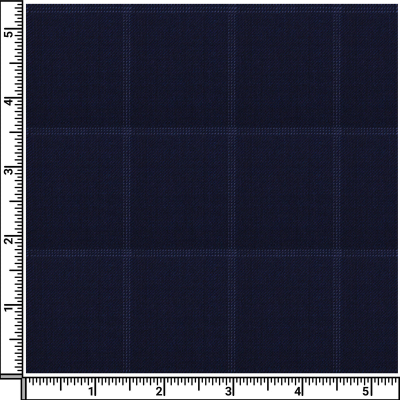 Image of a Midnight-Blue & White Worsted Checks Merino Wool Blazers Fabric