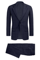 Image of a Midnight-Blue & White Worsted Checks Merino Wool Suiting Fabric