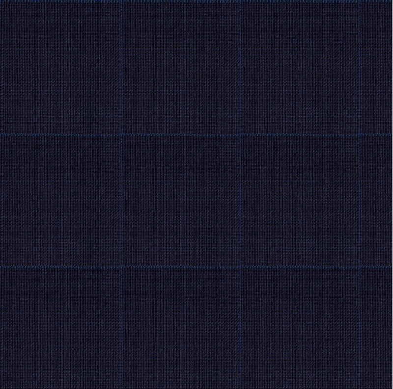 Image of a Midnight-Blue Worsted Checks Merino Wool Blazers Fabric