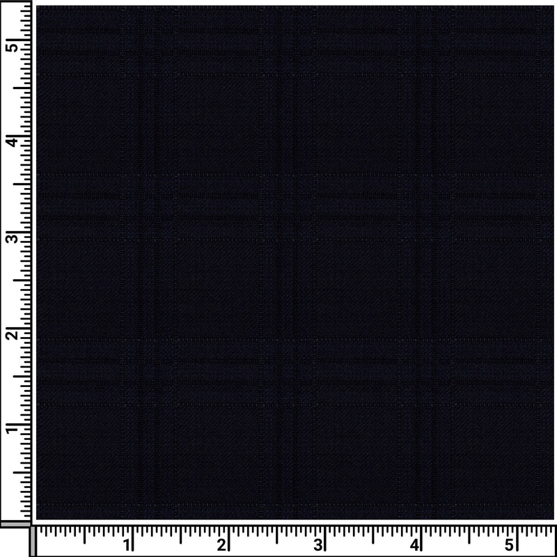 Image of a Midnight-Blue Worsted Checks Merino Wool Blazers Fabric