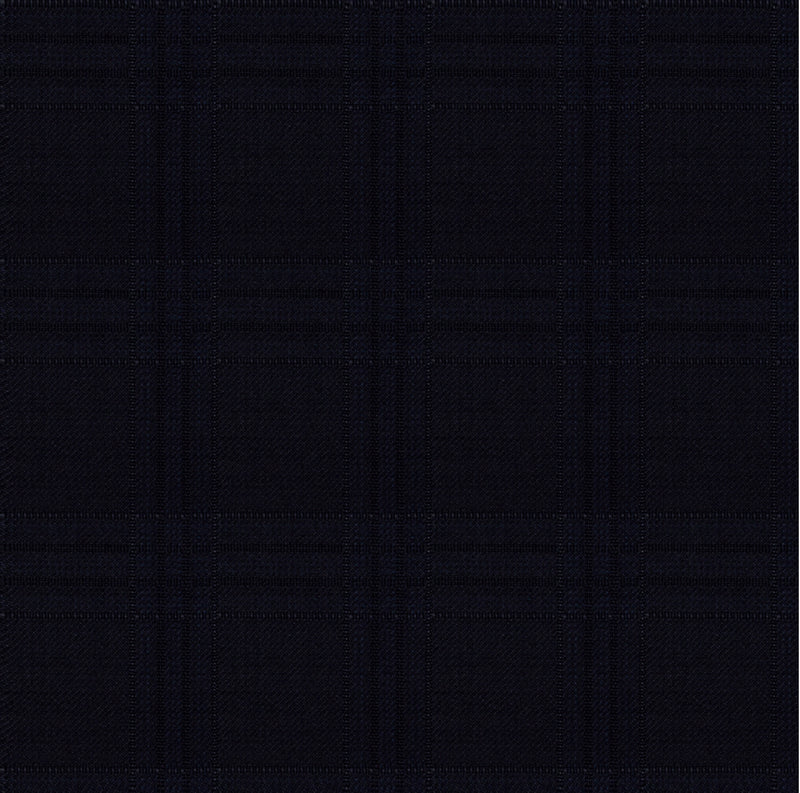 Image of a Midnight-Blue Worsted Checks Merino Wool Pants Fabric