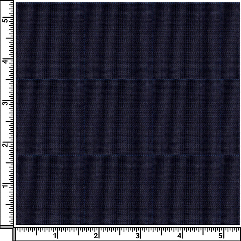 Image of a Midnight-Blue Worsted Checks Merino Wool Suiting Fabric