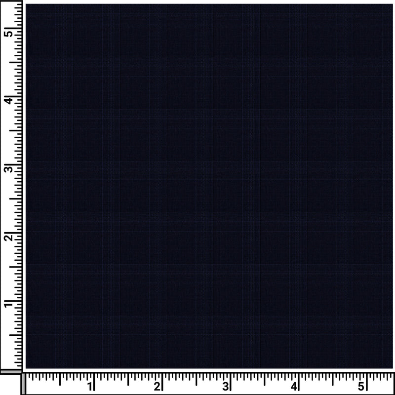 Image of a Midnight-Blue Worsted Checks Merino Wool Suiting Fabric