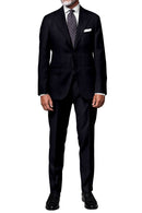 Image of a Midnight-Blue Worsted Checks Merino Wool Suiting Fabric