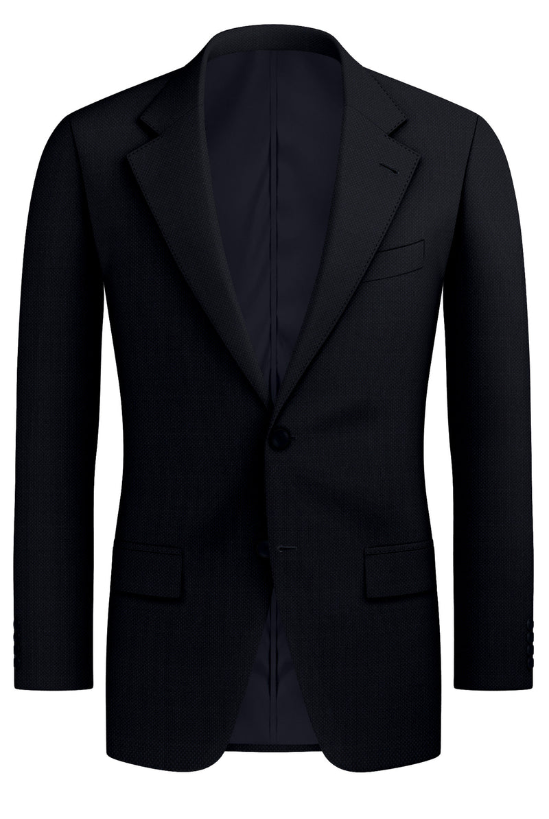 Image of a Midnight-Blue Worsted Micropattern Merino Wool Blazers Fabric